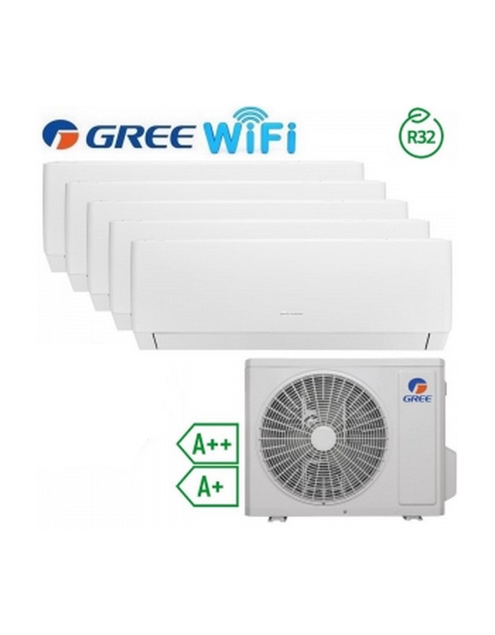 Gree PULAR Penta split 9000 + 9000 + 9000 + 12000 + 12000btu wifi A ++ / A + R32 con unidad exterior de 42000btu